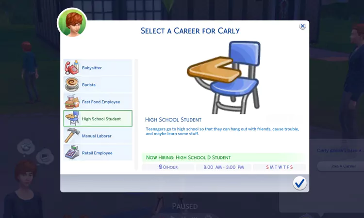 sim 4 Child and Teen can Quit or Rejoin School by Triplis