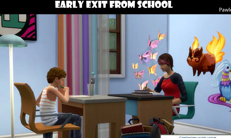 sim 4 Early Exit from School Mod