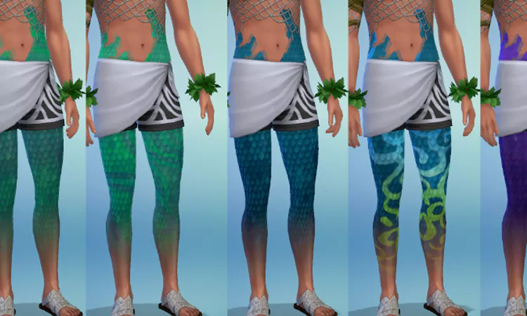 sims 4 Leg Scales for Mermaids + Chest Scales for Male