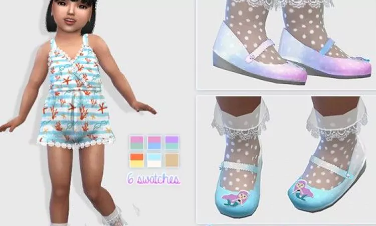 sims 4 Little Mermaid Shoes for Toddlers