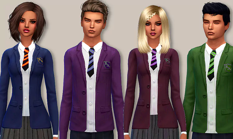 Sims 4 Teen Males School Uniform
