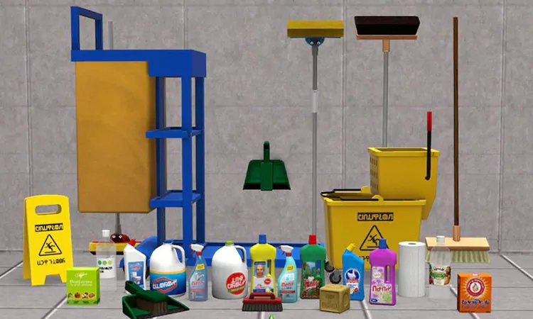 Sims 4 Cleaning Stuff & Janitor Cart