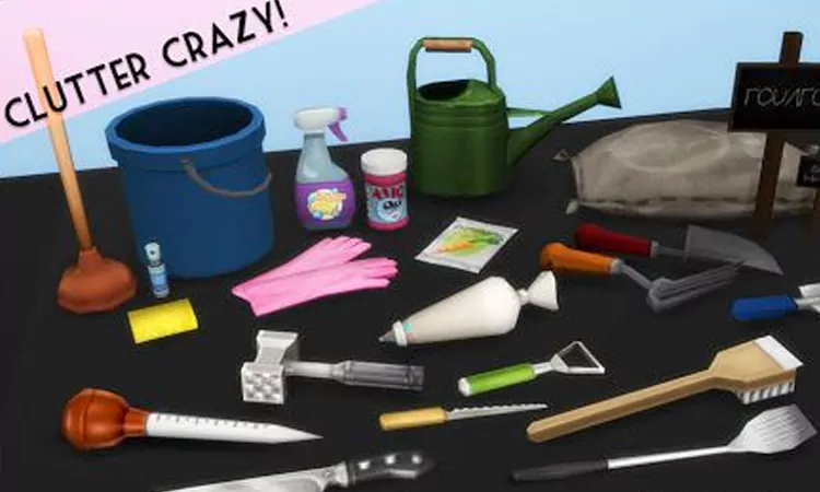 Sims 4 Clutter Garden, Crazy, & Kitchen & Cleaning