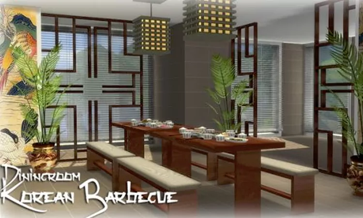 Sims 4 Dining Room Korean Barbecue - JomSims