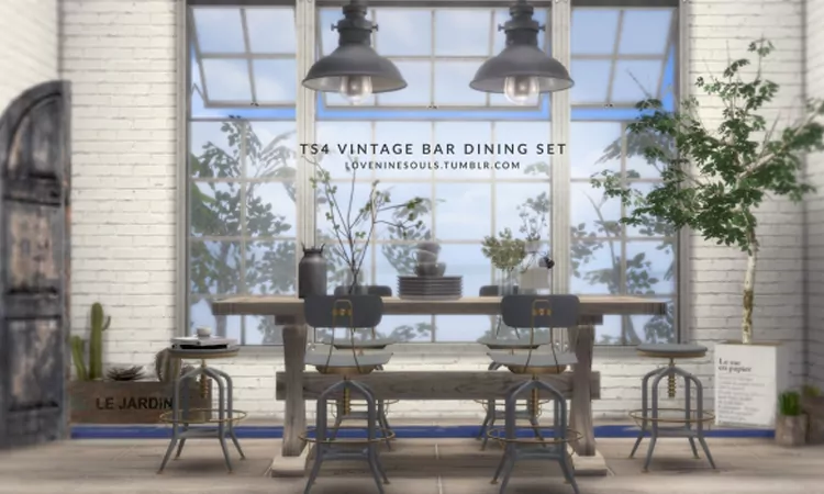 Sims 4 Dining Set Vintage Bar - Love9Souls