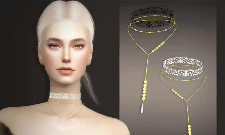 Sims 4 Gold Lace Choker