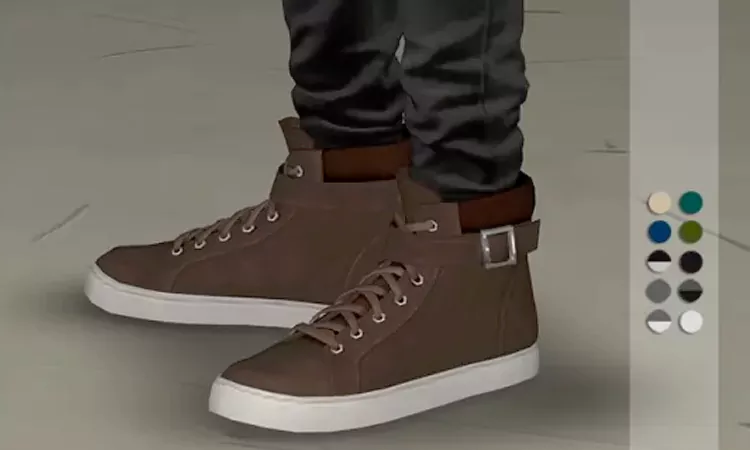 Sims 4 High Top Leather Sneakers