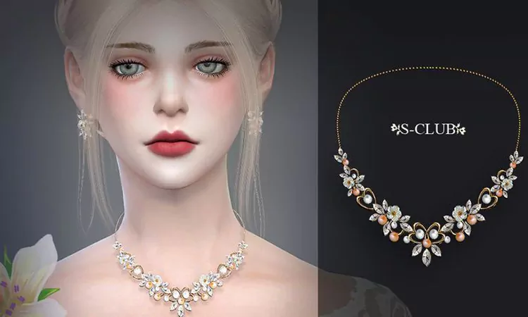 Sims 4 Love Blossom Choker & Earrings