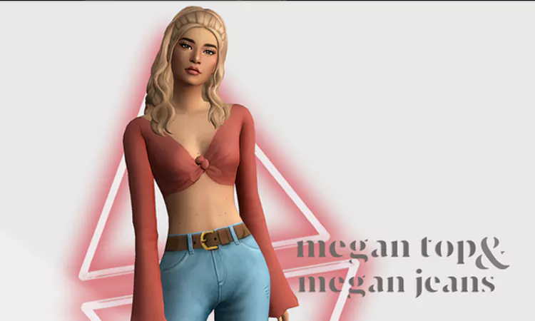 Sims 4 Megan Tied Jeans & Top