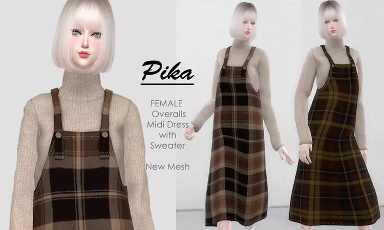 Sims 4 Overalls PIKA & Sweater