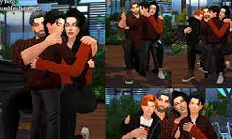 Sims 4 Pose Pack Family Hug - Beto_ae0