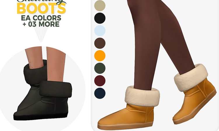 Sims 4 Shearling Comfy Boots