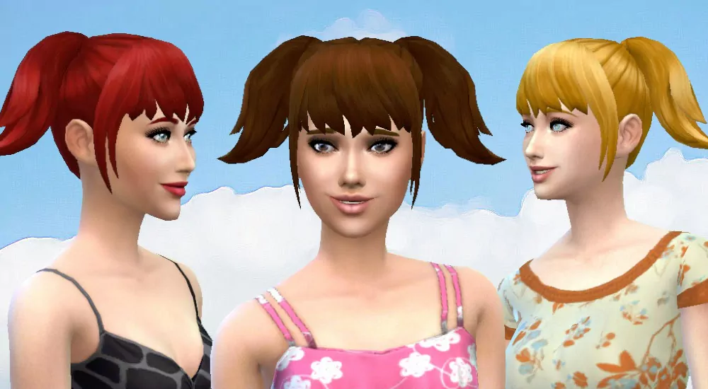 sims 4 Pigtails Hair
