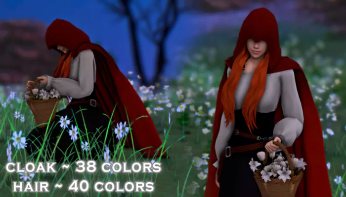 Sims 4 Morgana Hair + Cloak by Natalia-Auditore
