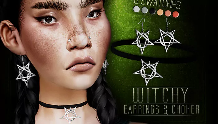 Witchy Choker and Earrings
