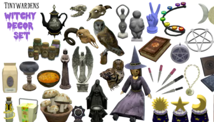 sims 4 Witchy Decor Set by tinywardens